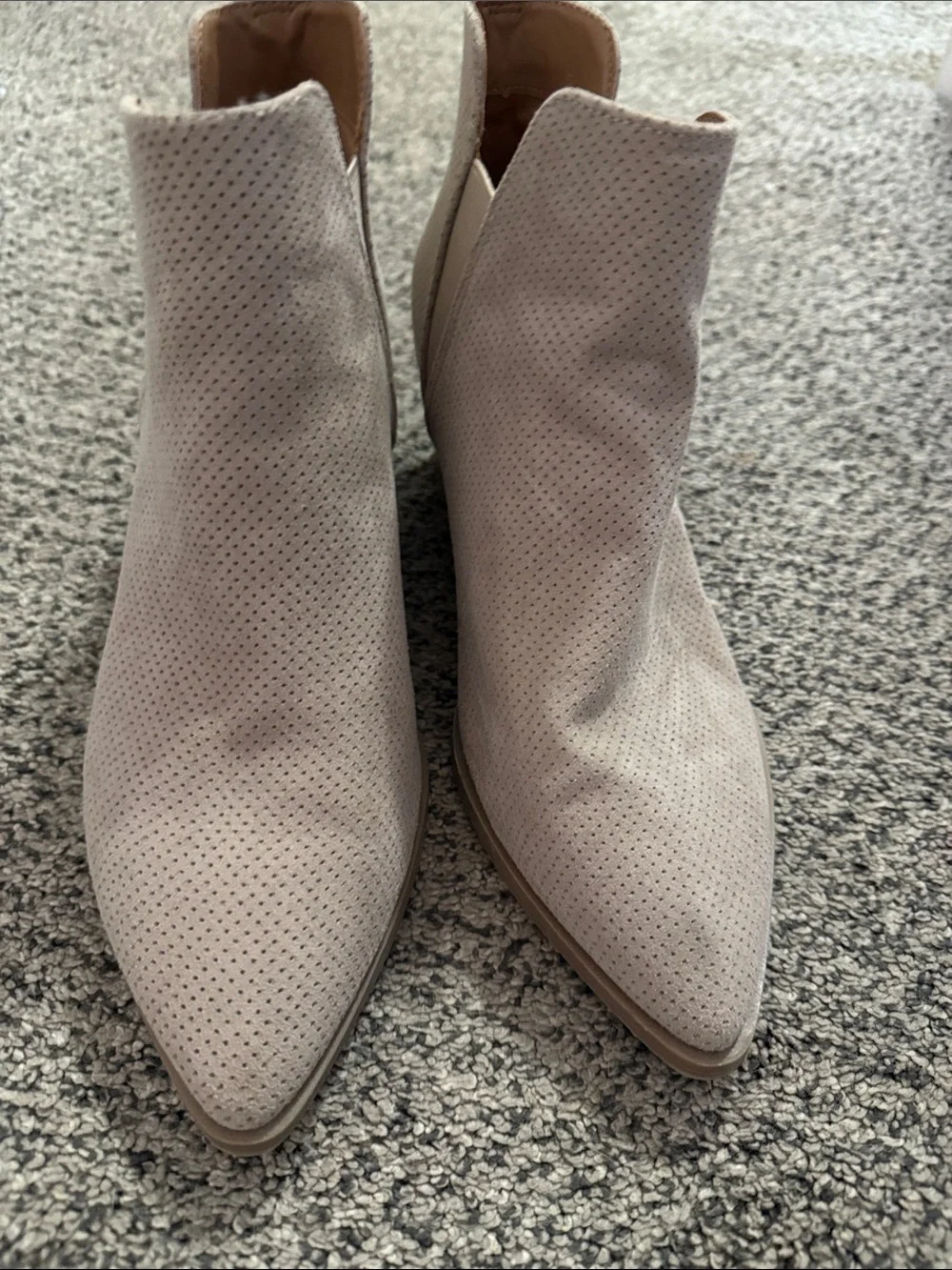 Universal Thread Taupe Perforated Chelsea Ankle Boots